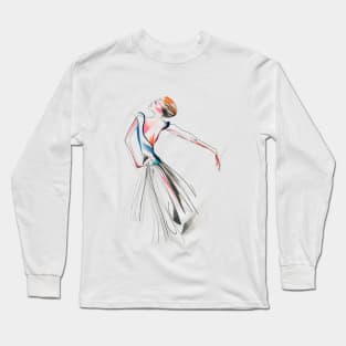 Ballerina Dance Drawing Long Sleeve T-Shirt